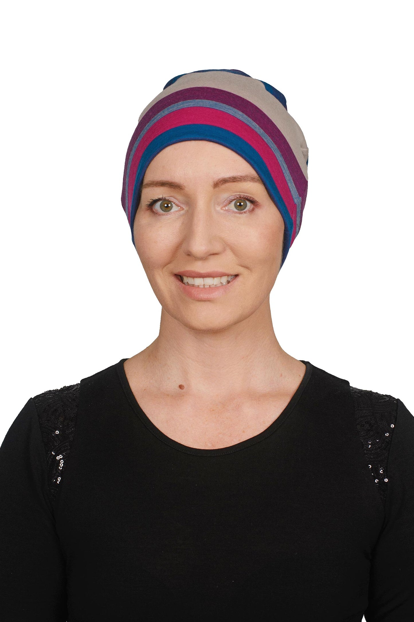 Amethyst Cancer Merino Nightcap - Pink - Kaus Hats2