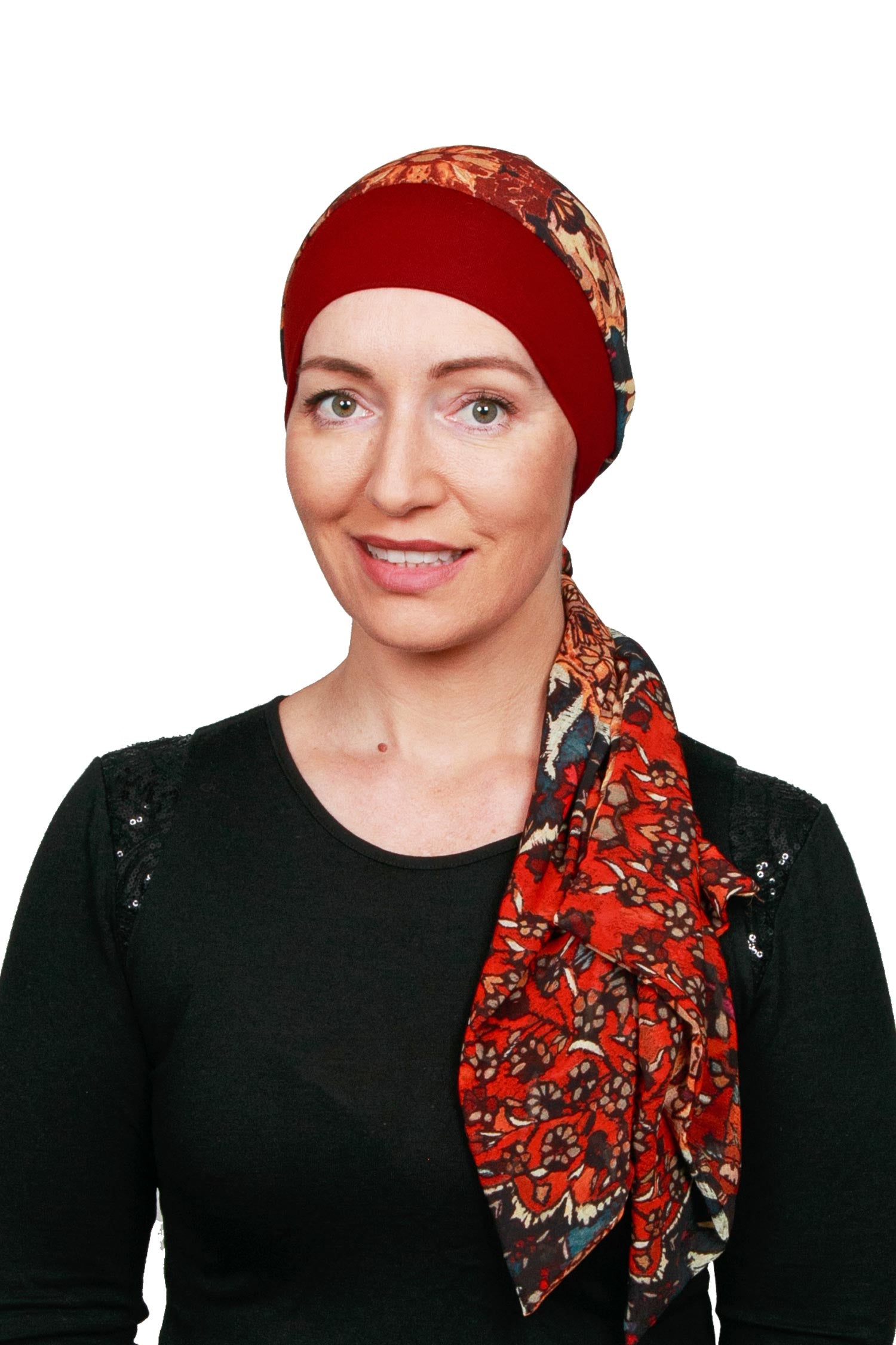 Spice Cancer Scarf Hat - Red 1 - Kaus Hats