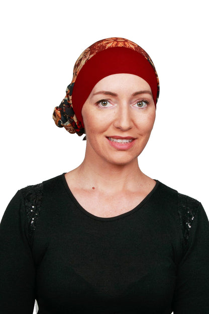 Spice Cancer Scarf Hat - Red 2 - Kaus Hats