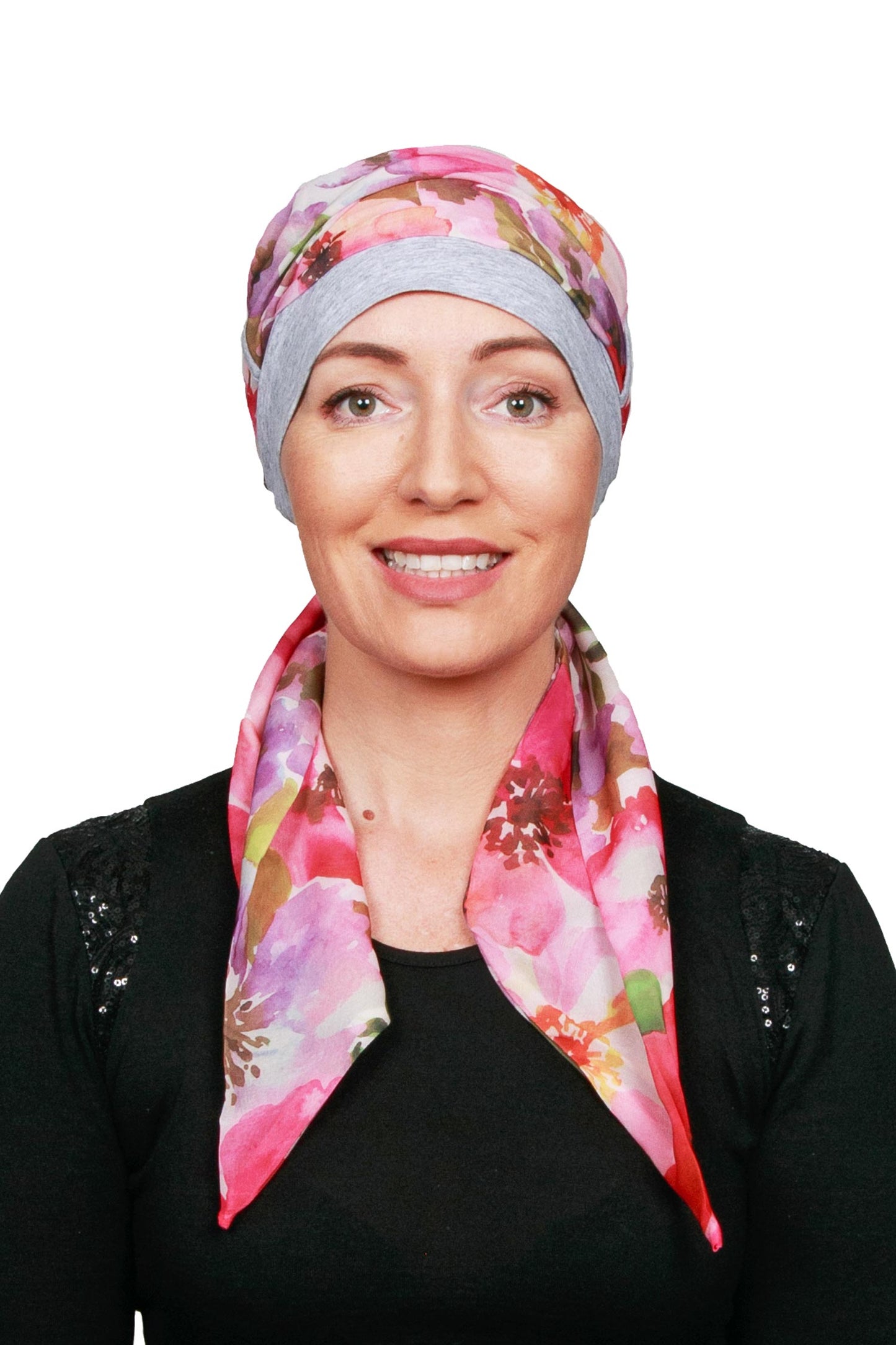 Blossom Cancer Scarf Hat- Floral 1 - Kaus Hats