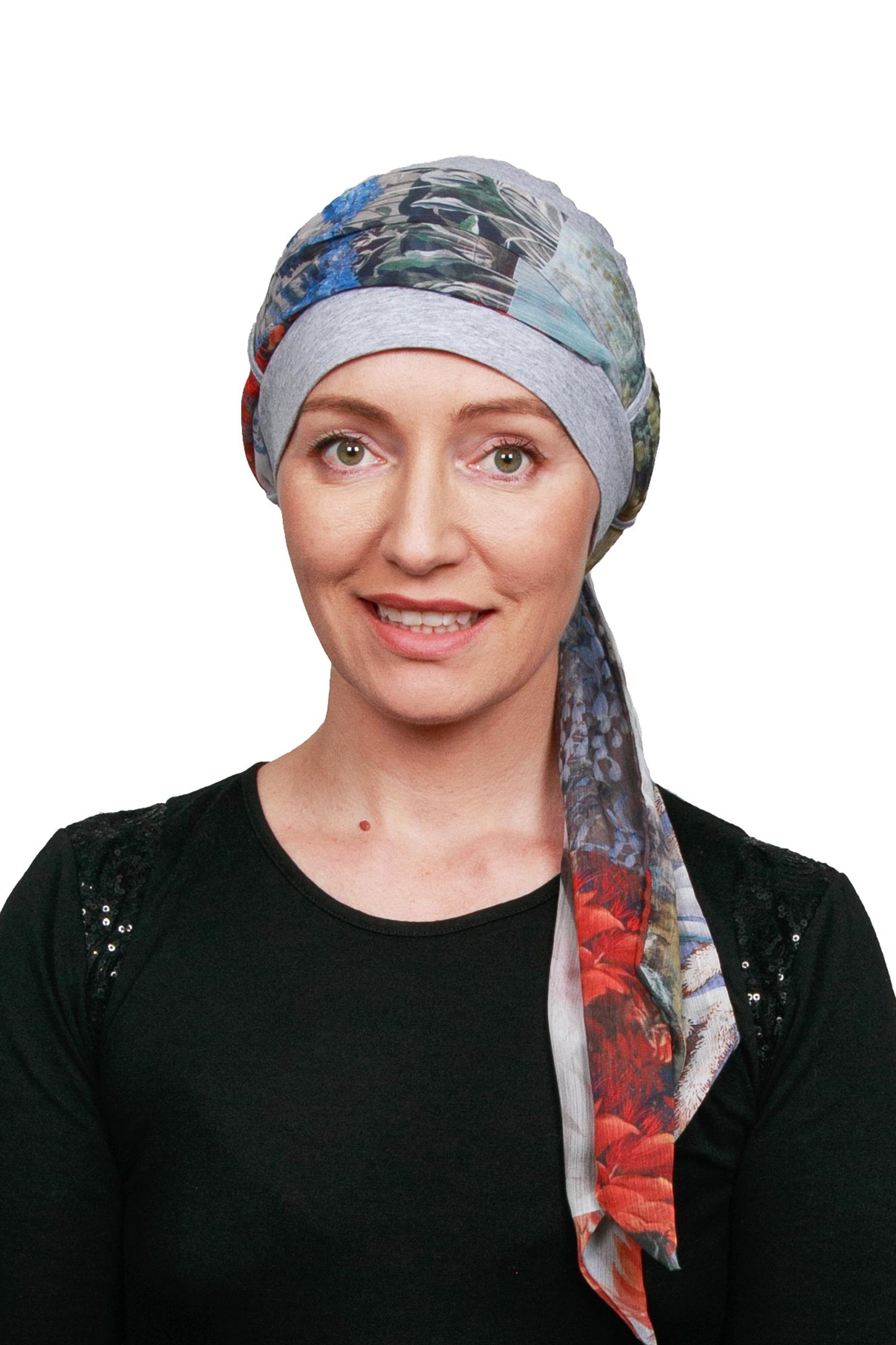 Constance Cancer Scarf Hat - Grey 2 - Kaus Hats
