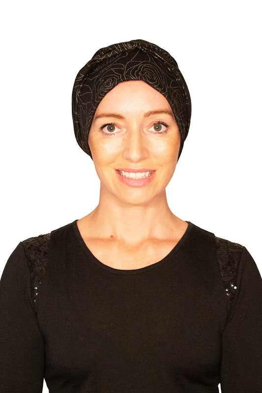 Gold Rose Cancer Hat - Gold Black 1 - Kaus Hats