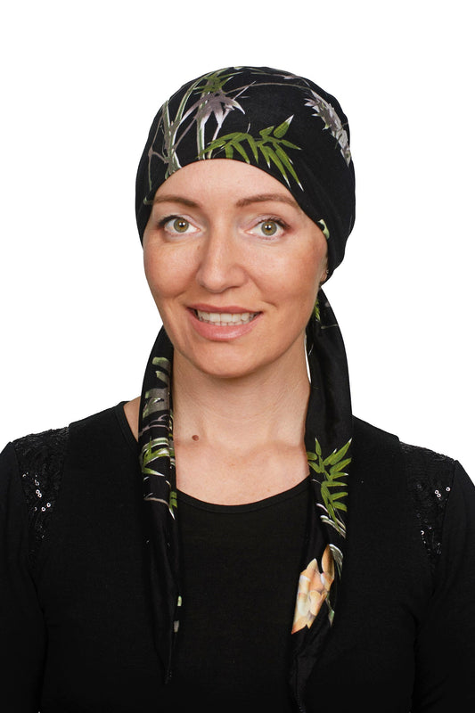 Jade Bloom Cancer Hat - Black - Kaus Hats1