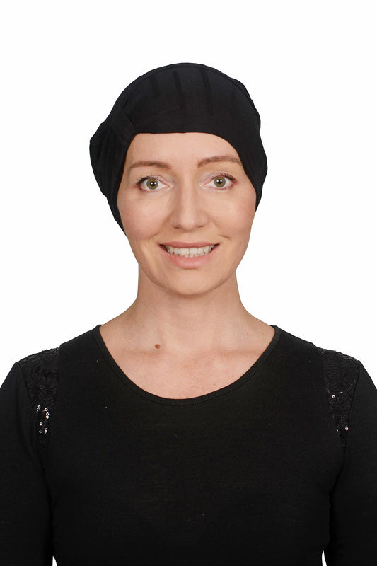 Jet Set Stripe Beanie - Black - Kaus Hats1