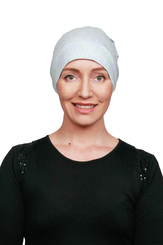 Lavender Cancer Beanie - Light Blue - Kaus Hats1