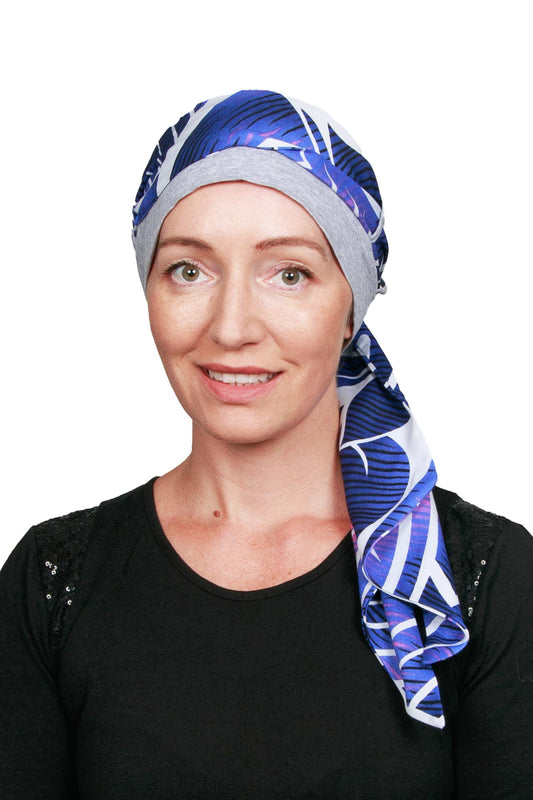 Roxanne Cancer Scarf Hat - Purple - Kaus Hats1