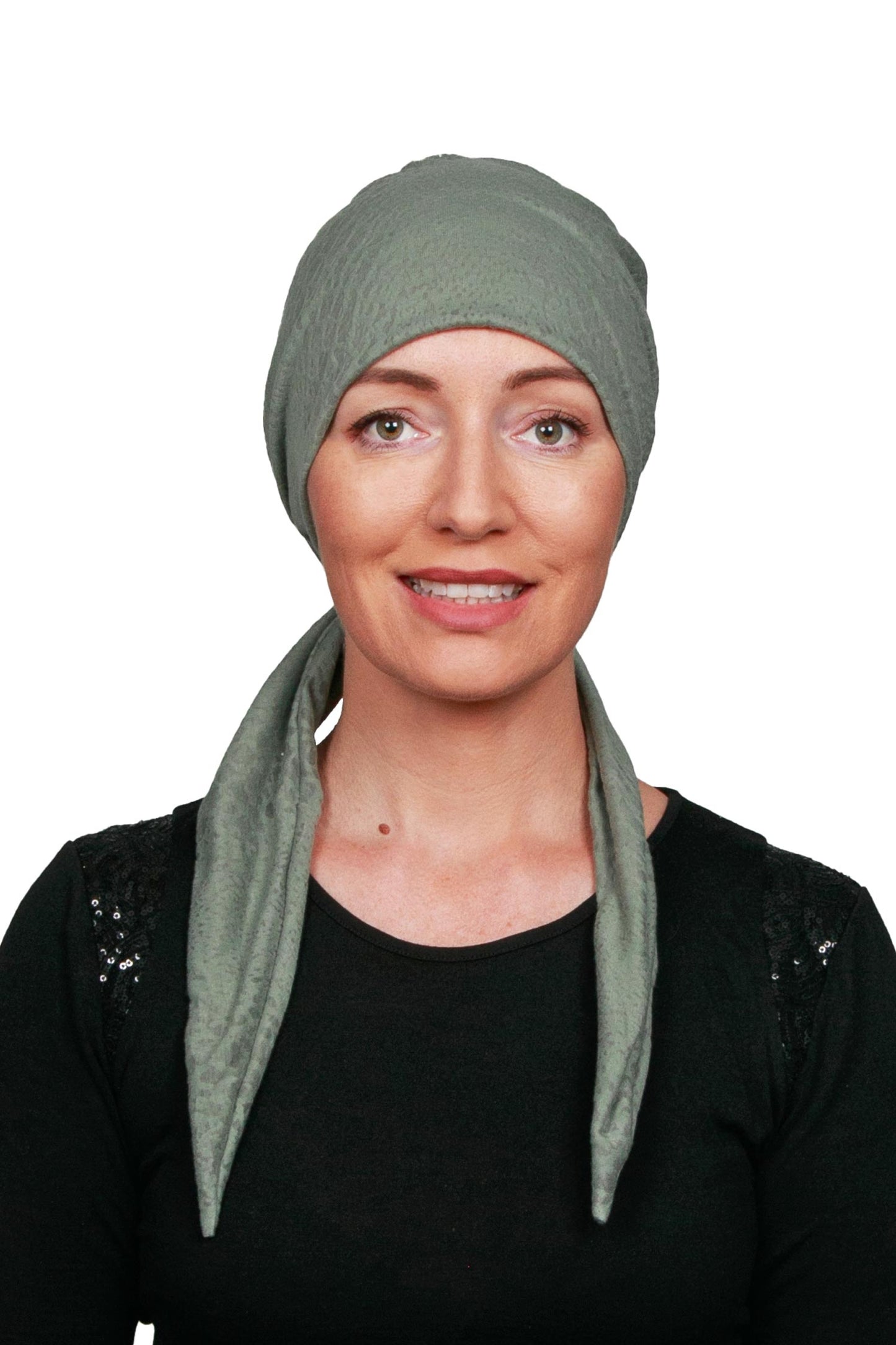 Sage Wrap n Twist Cancer Hat - Green 2 - Kaus Hats