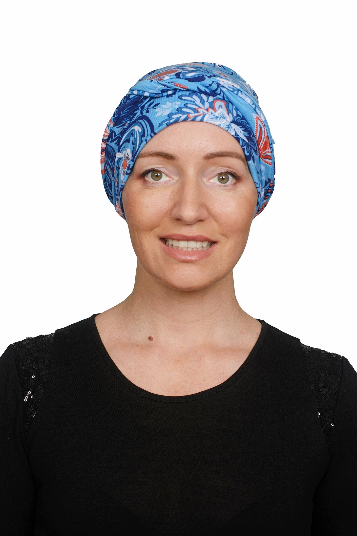 Ultramarine Cancer Wrap Hat - Blue - Kaus Hats2