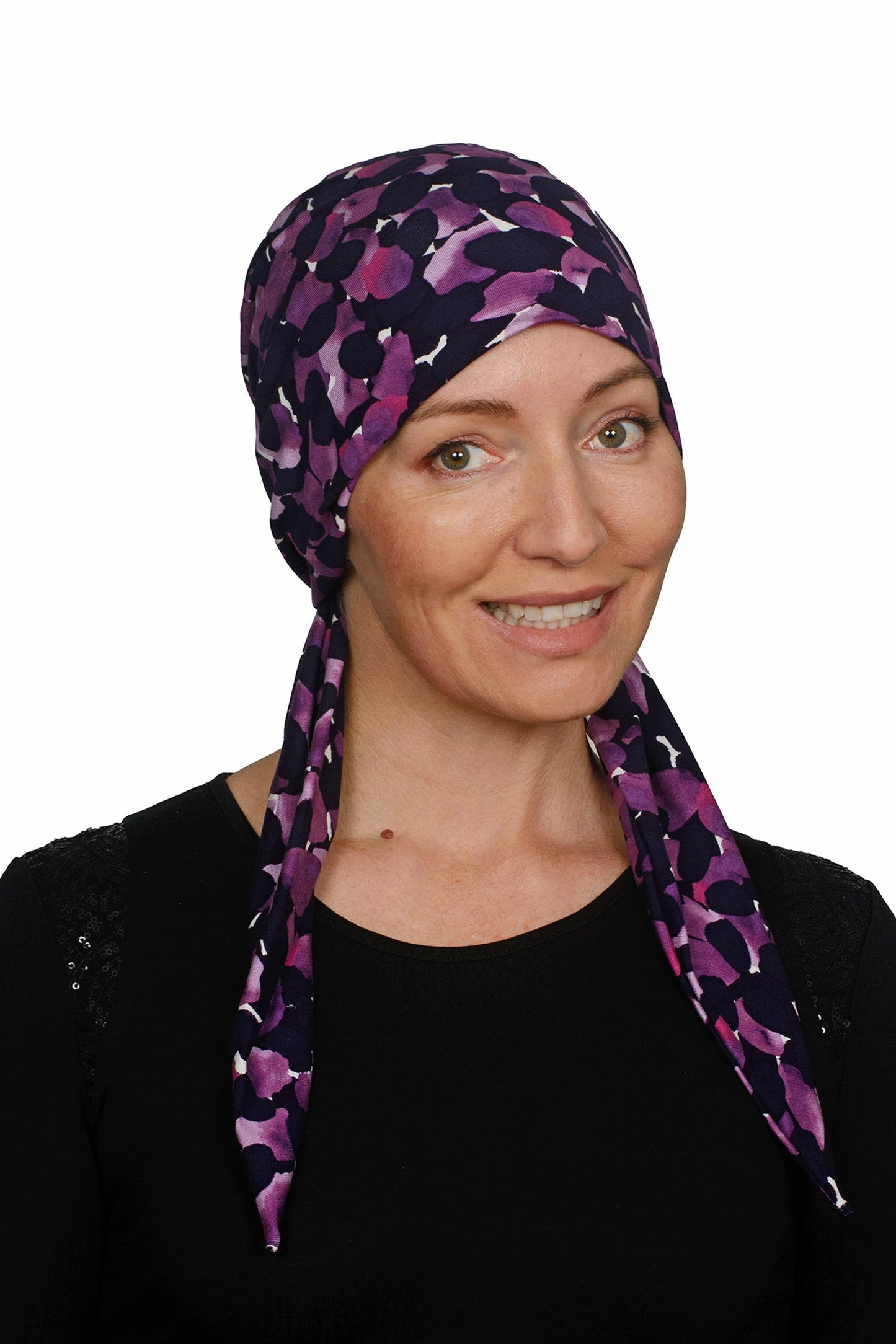 Violet Cancer Wrap n Twist Hat - Purple - Kaus Hats2
