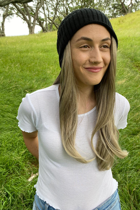 Ash Blonde Wig Beanie