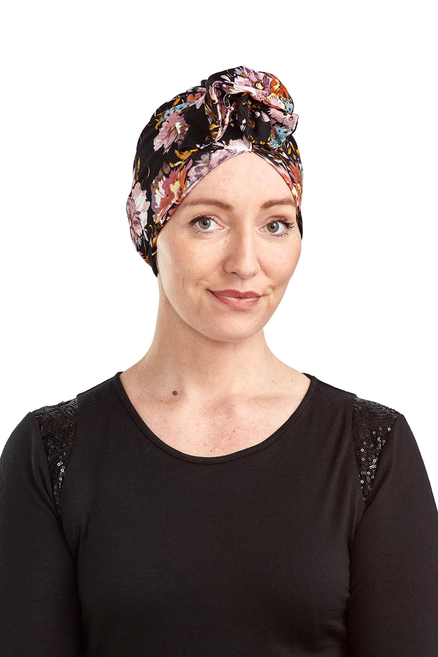 Fleur Turban Cancer Hat - Floral - Kaus Hats