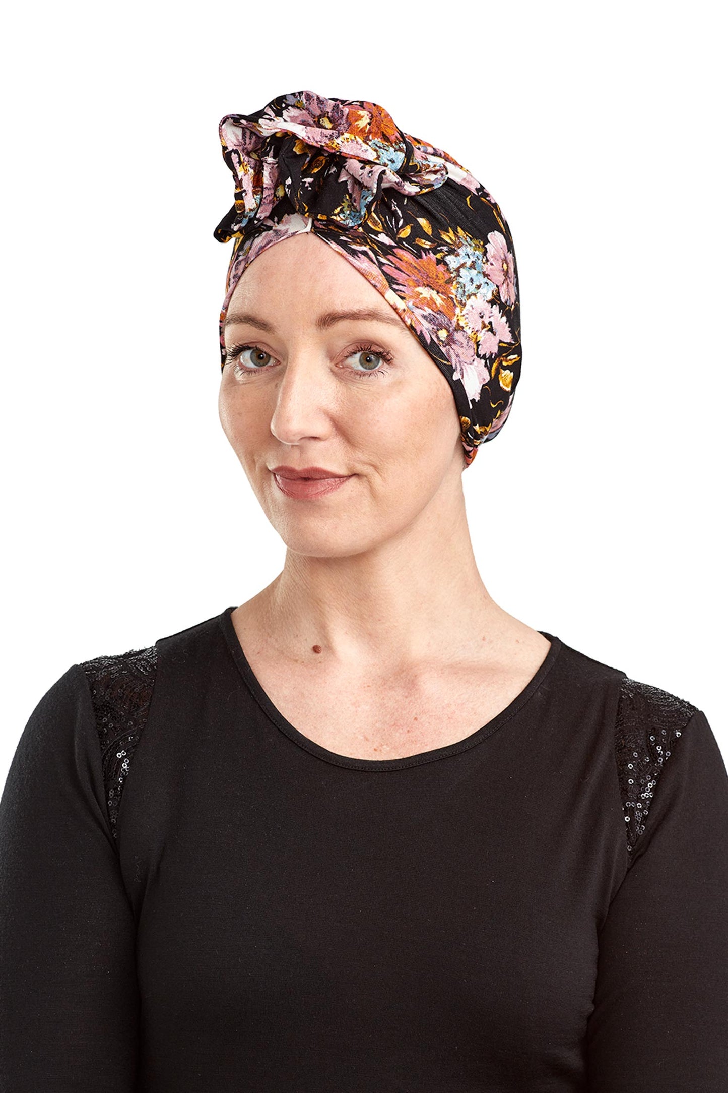 Fleur Turban Cancer Hat - Floral 2 - Kaus Hats