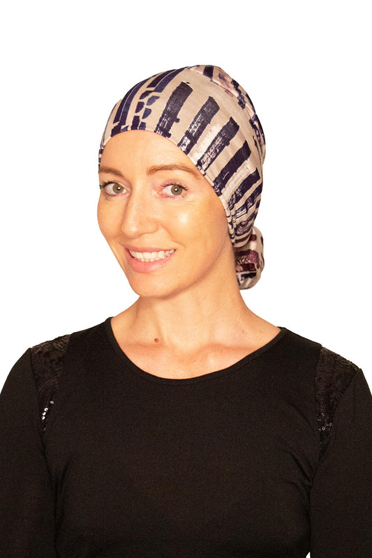 Purpleline Cancer Turban Hat - Purple 2 - Kaus Hats
