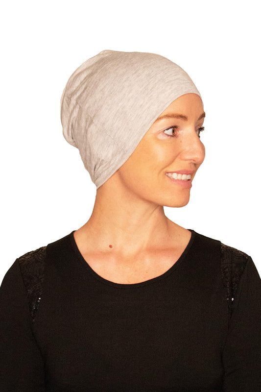 Soft Grey Nightcap Cancer Hat - Grey 1 - Kaus Hats