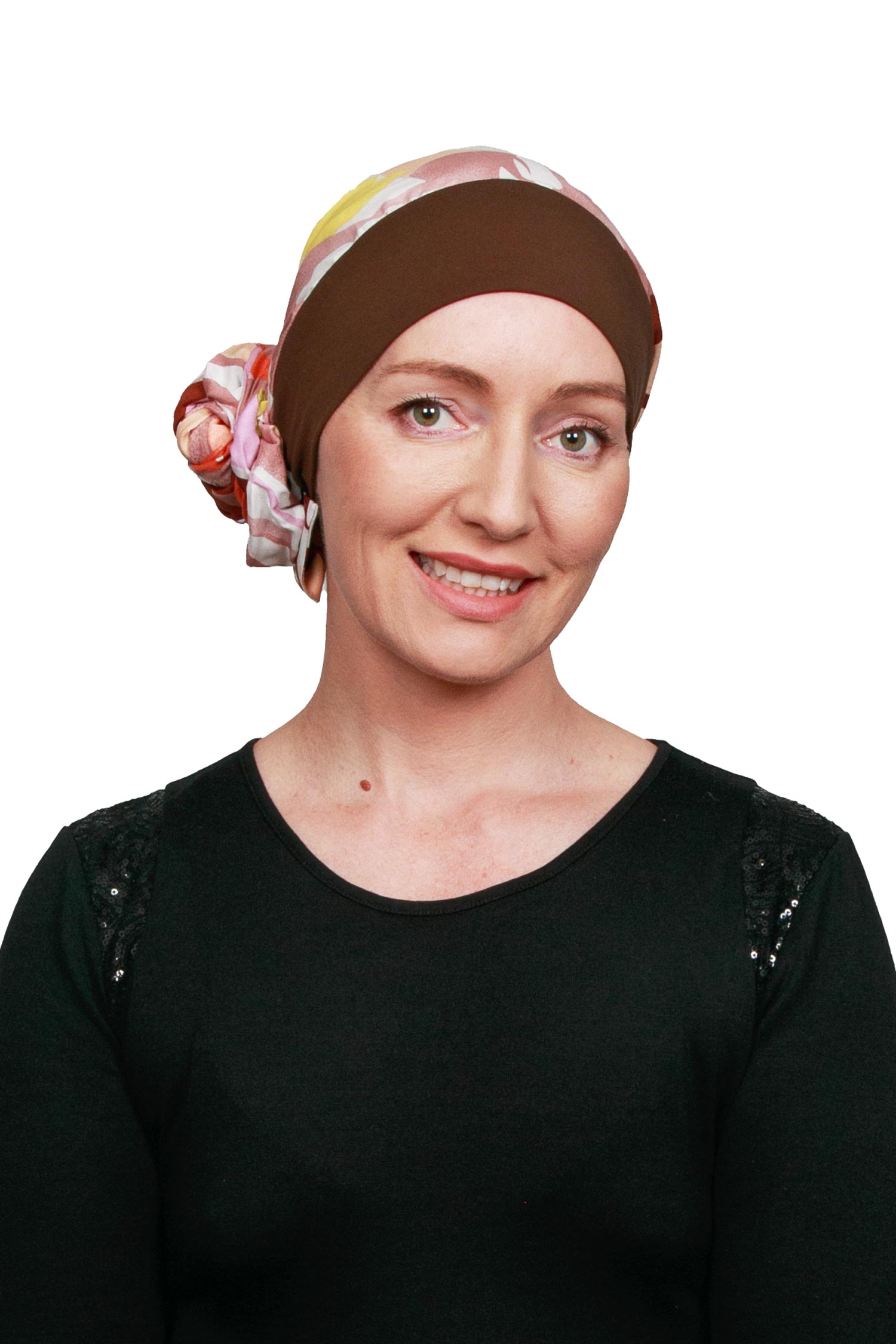 Amira 2 Cancer Scarf Hat - Brown - Kaus Hats