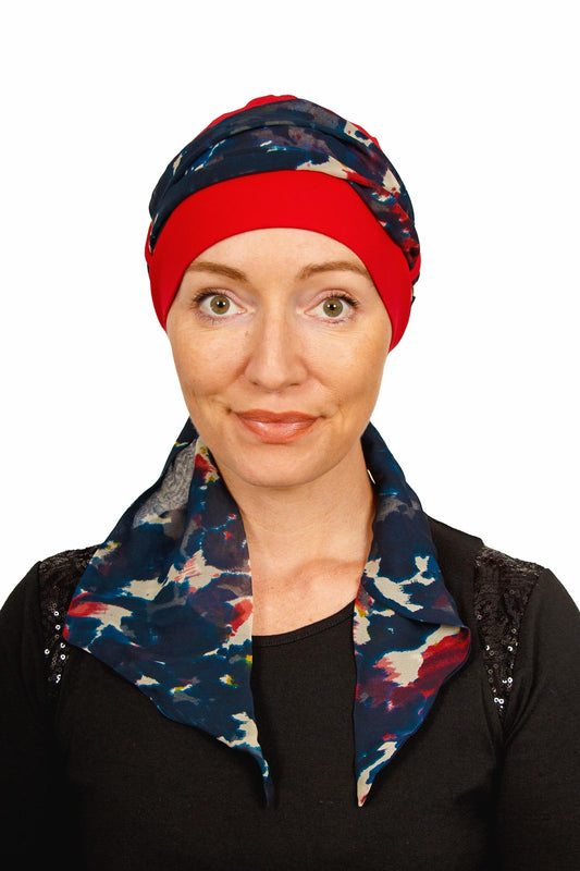 Atlas Cancer Scarf Hat - Red - Kaus Hats