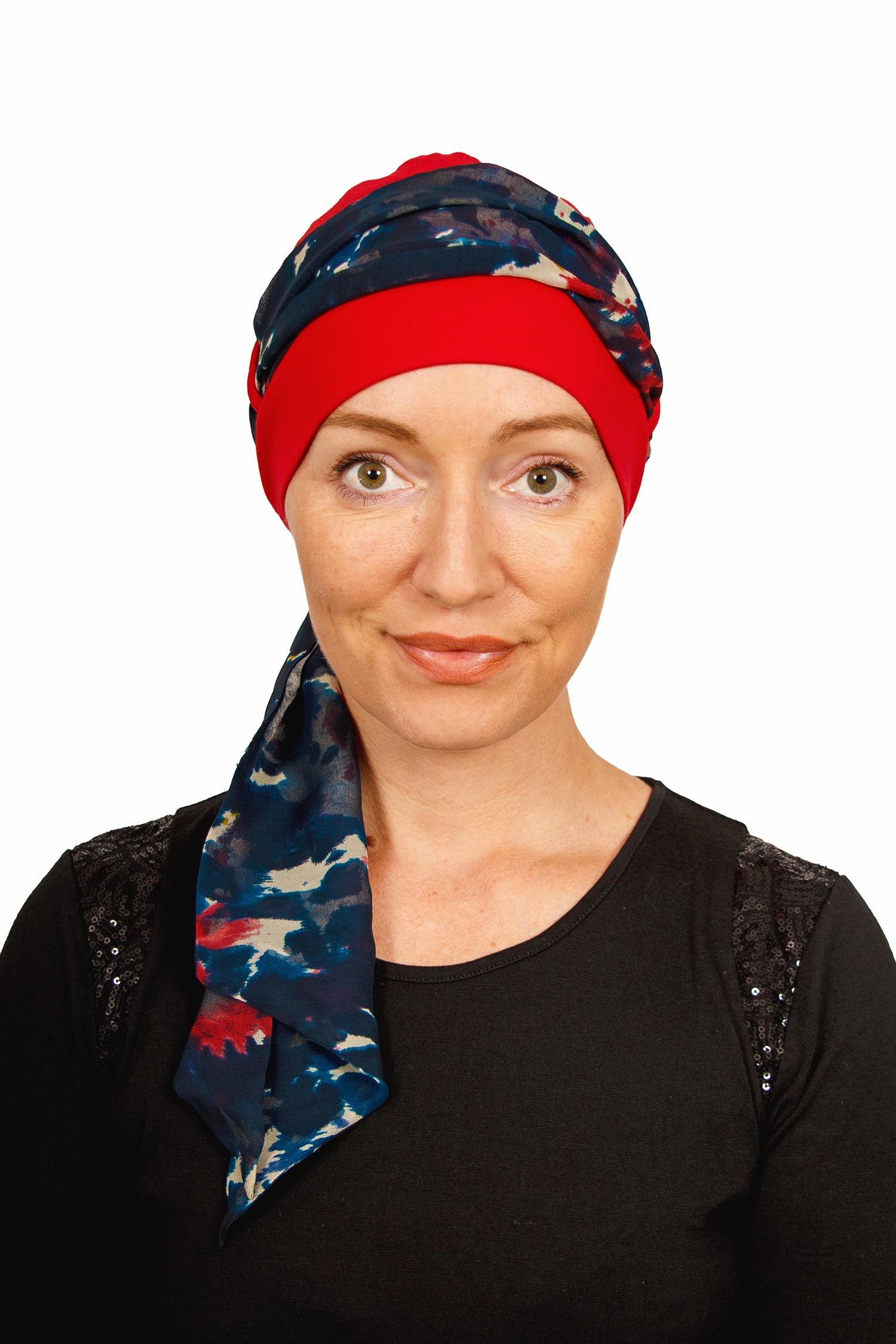 Atlas 1 Cancer Scarf Hat - Red - Kaus Hats