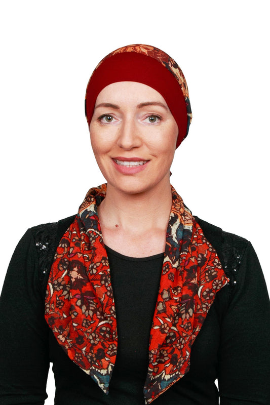 Spice Cancer Scarf Hat - Red - Kaus Hats