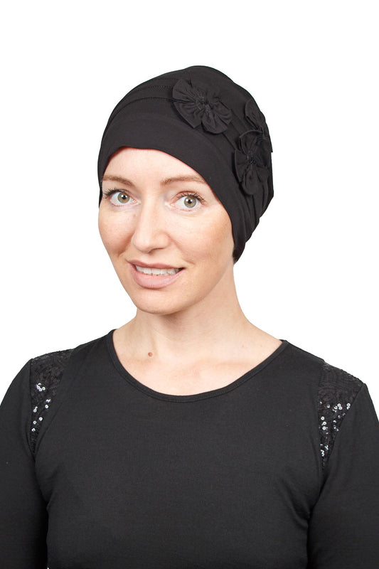 Eva Cancer Bamboo Beanie - Black - Kaus Hats