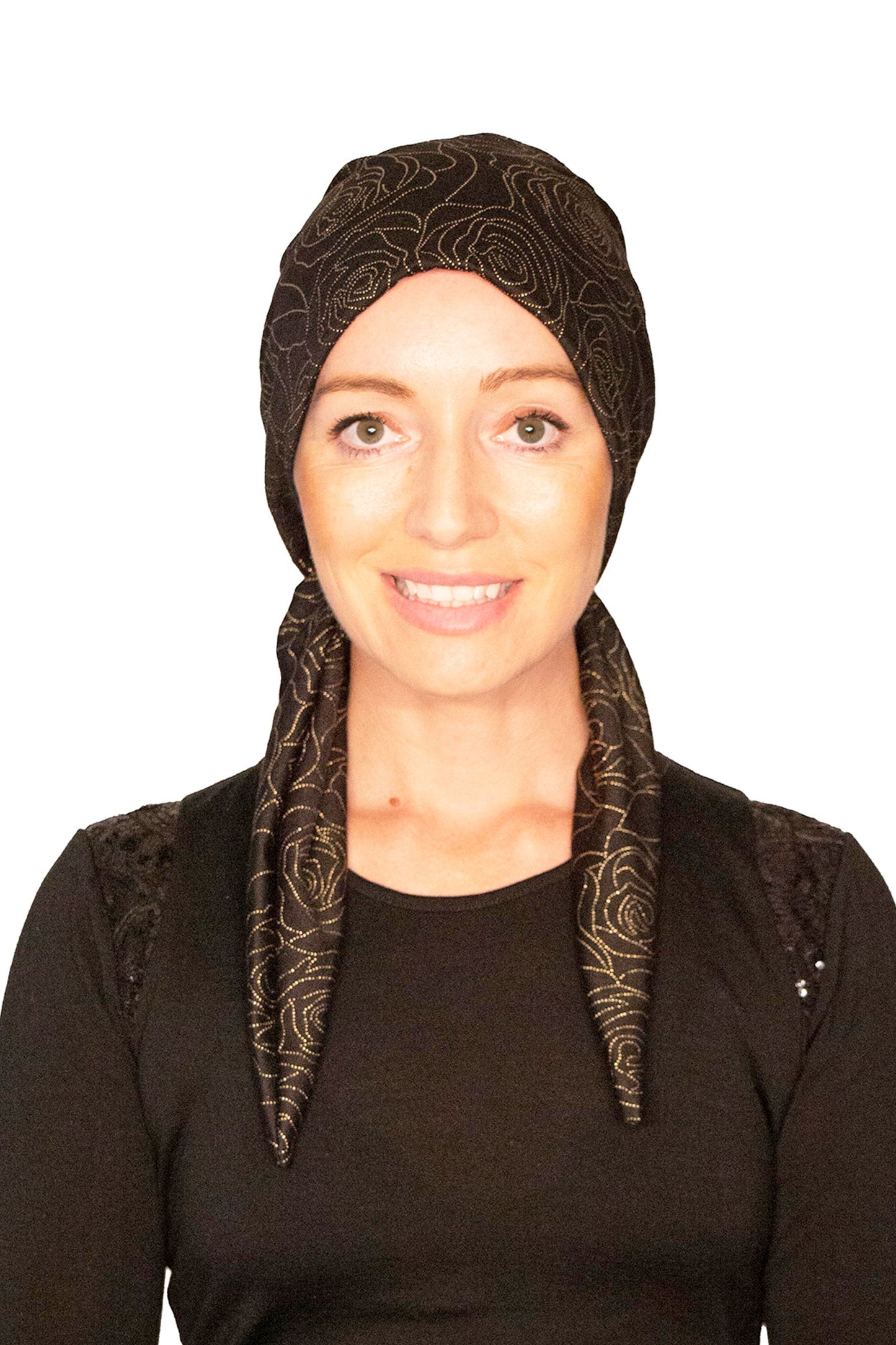 Gold Rose Cancer Hat - Gold Black - Kaus Hats