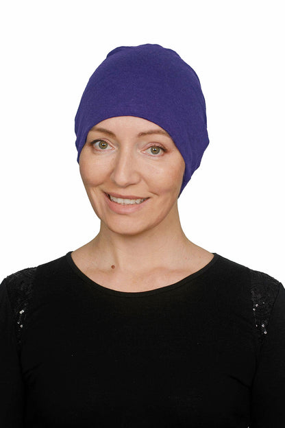 Women wearing a nightcap as a head covering for cancer