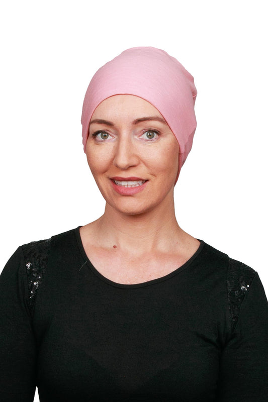 Peony Cancer Nightcap Hat - Pink Cotton - Kaus Hats