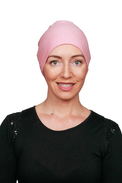 Peony Cancer Nightcap Hat - Pink Cotton 1 - Kaus Hats