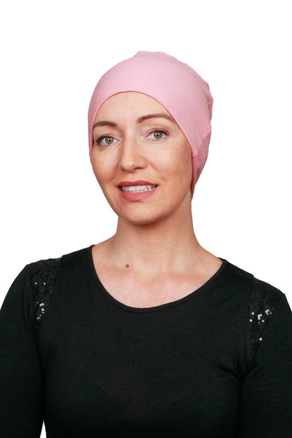 Peony Cancer Nightcap Hat - Pink Cotton 3 - Kaus Hats