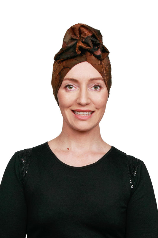 Truffle Cancer Turban Hat - Brown - Kaus Hats