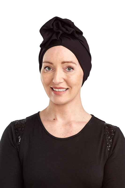 Blak Cancer Turban - Black- Kaus Hats