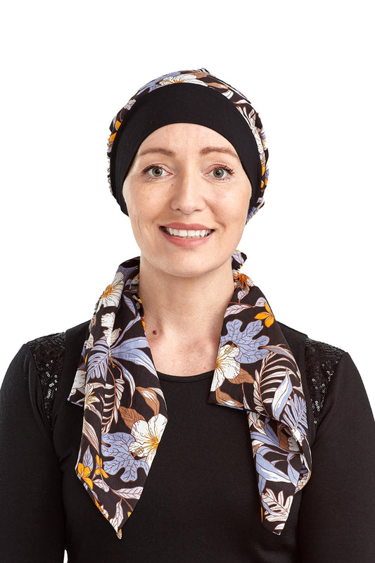 Hibiscus Cancer Scarf Hat - Floral - Kaus Hats