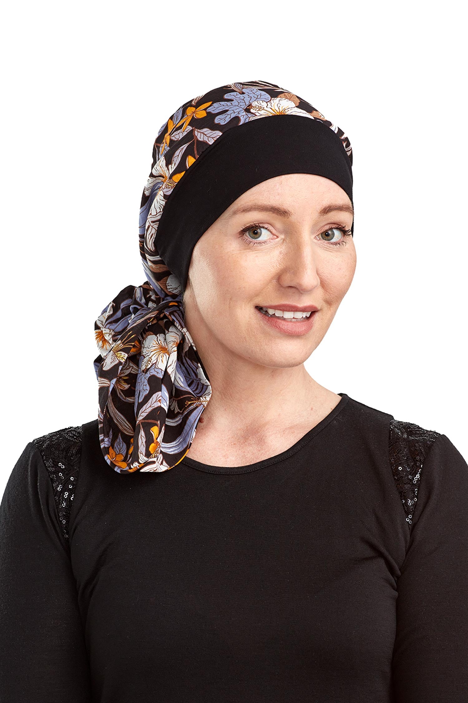 Hibiscus Cancer Scarf Hat - Floral 1 - Kaus Hats