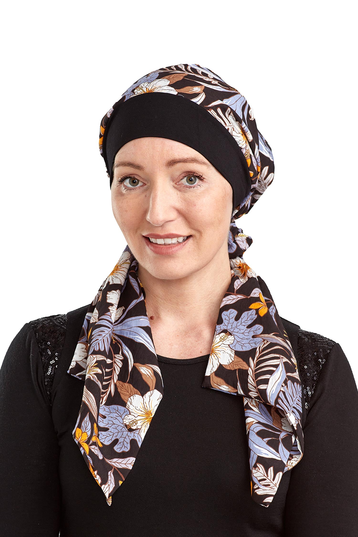 Hibiscus Cancer Scarf Hat - Floral 2 - Kaus Hats