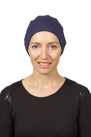Bamboo Cancer Nightcap - Navy- Kaus Hats